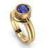Solitaire Bezel Minimalist Sapphire Bridal Set - Emerson No. 13